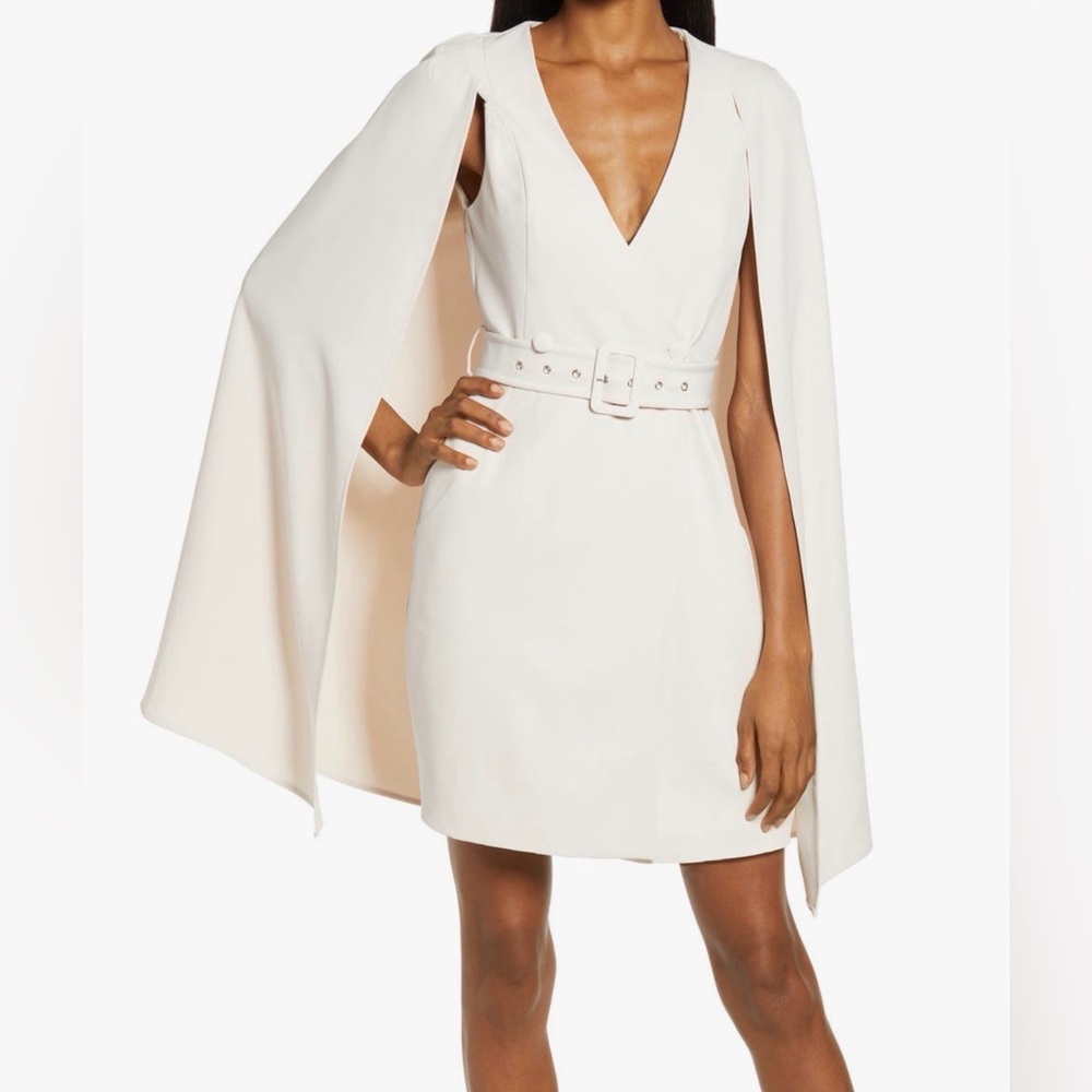 Chi Chi London Belted Cape Dress